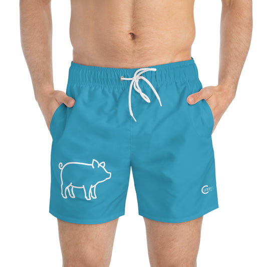 Pig Swim Trunks- Turquoise