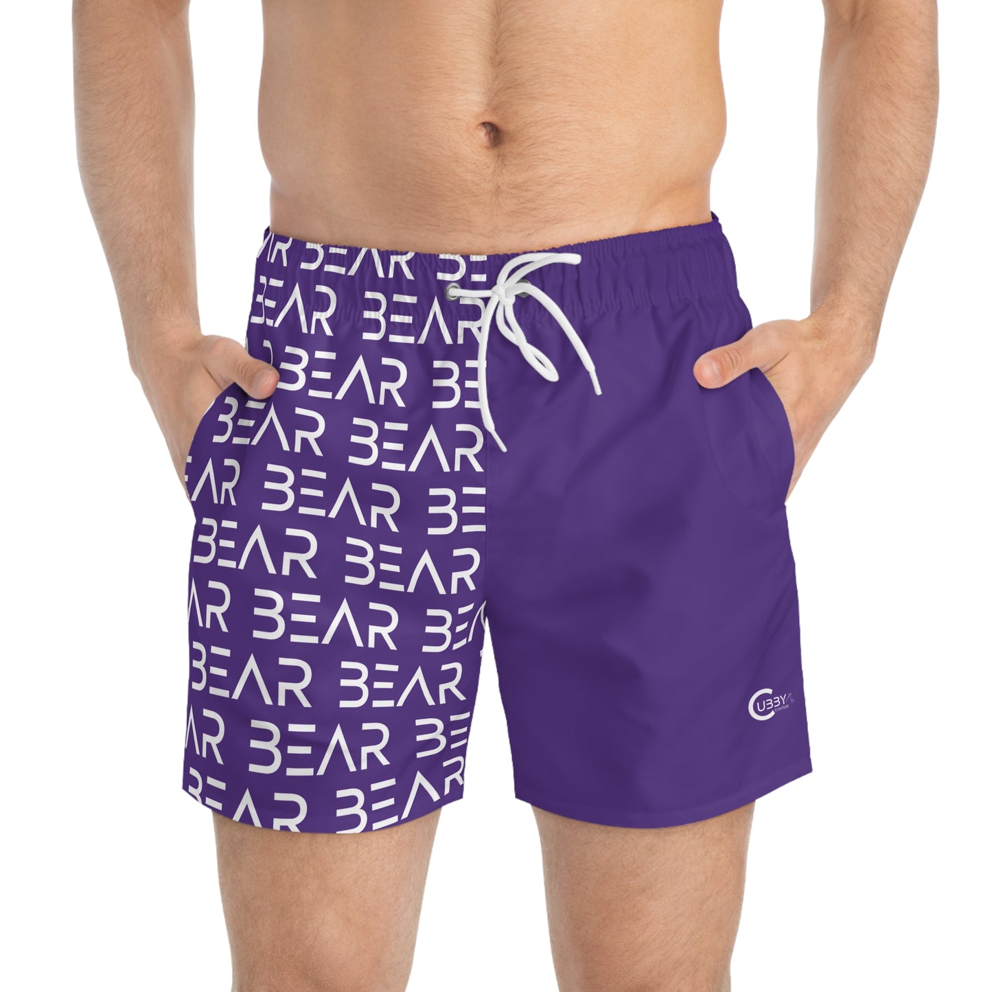 Modern Bear Swim Trunks- Purple