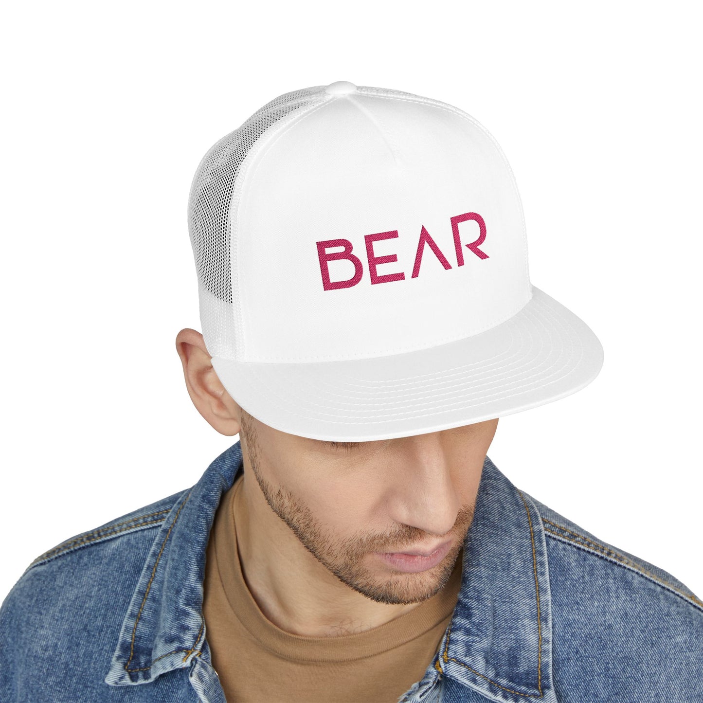Pink Bear 5 Panel Trucker Cap