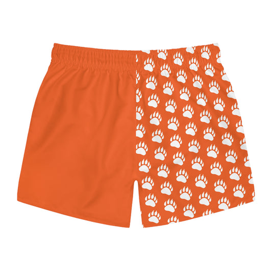 Paw Print Swim Trunks- Orange