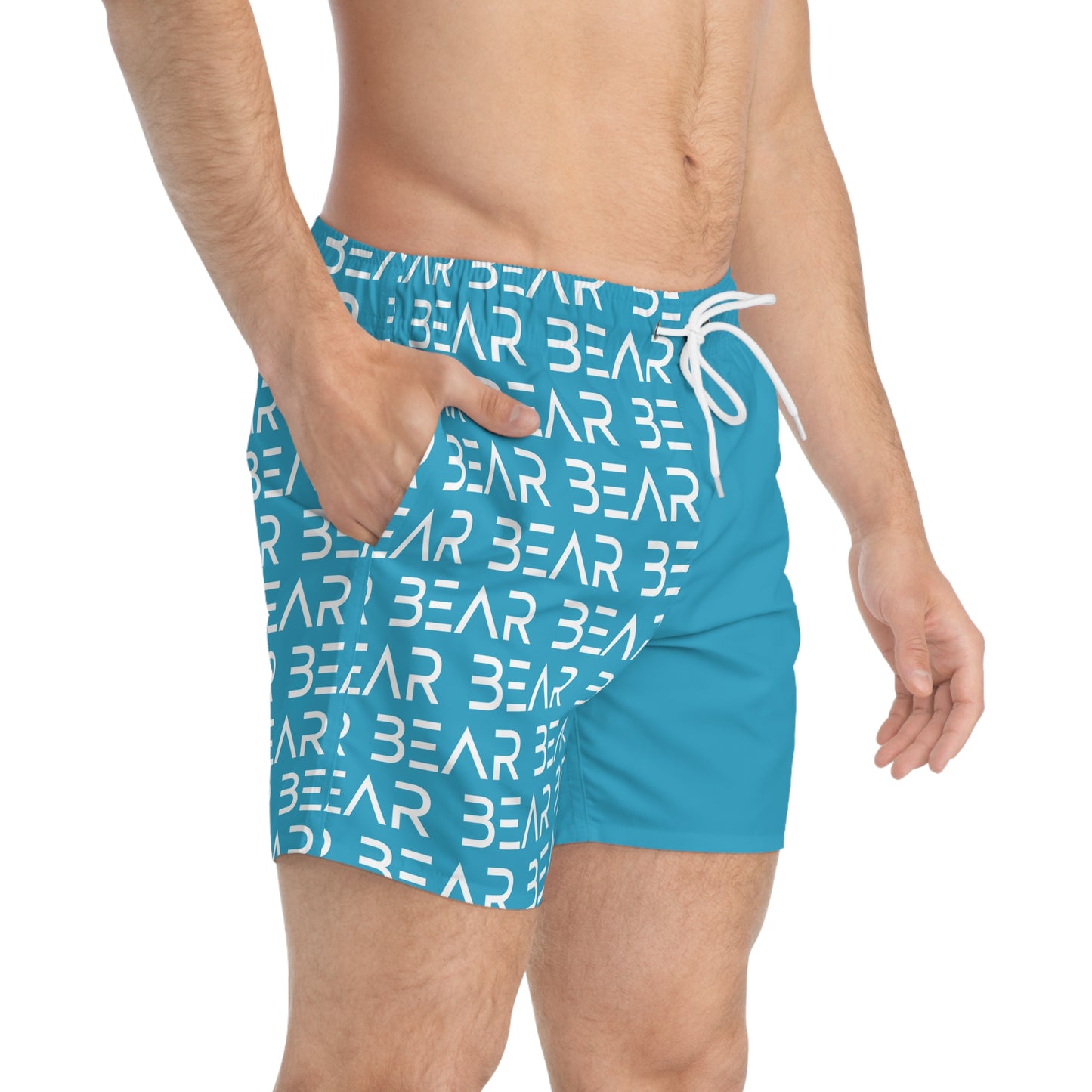 Modern Bear Swim Trunks- Turquoise
