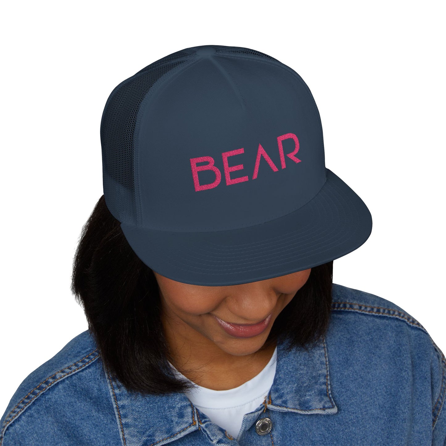 Pink Bear 5 Panel Trucker Cap