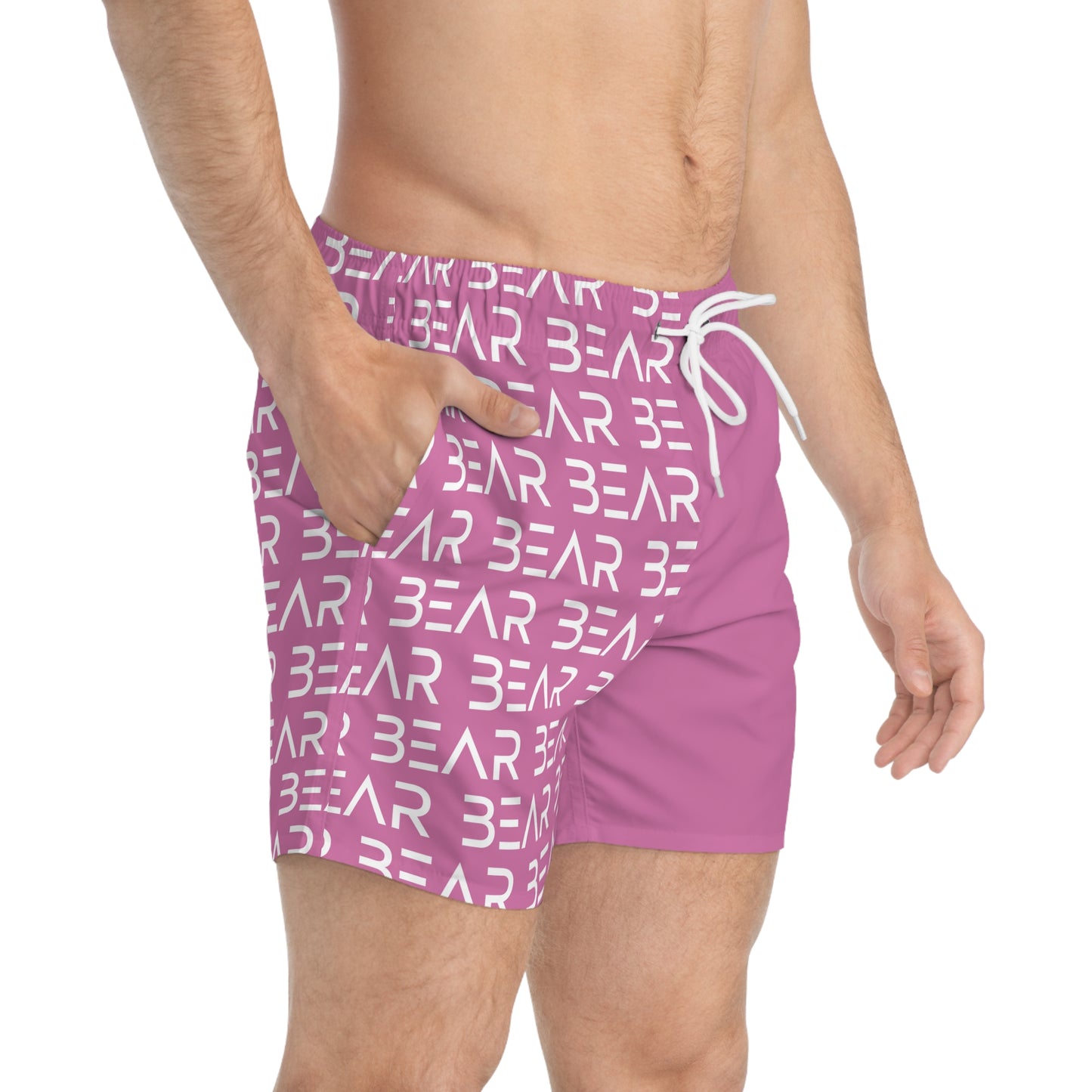 Modern Bear Swim Trunks- Pink