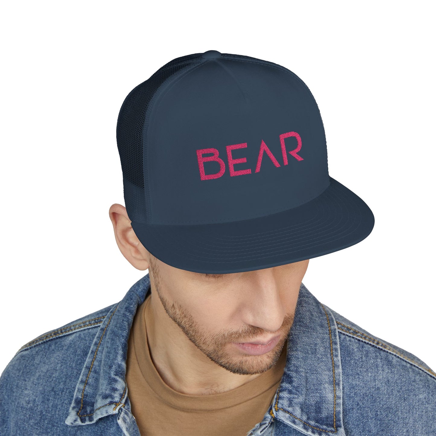 Pink Bear 5 Panel Trucker Cap
