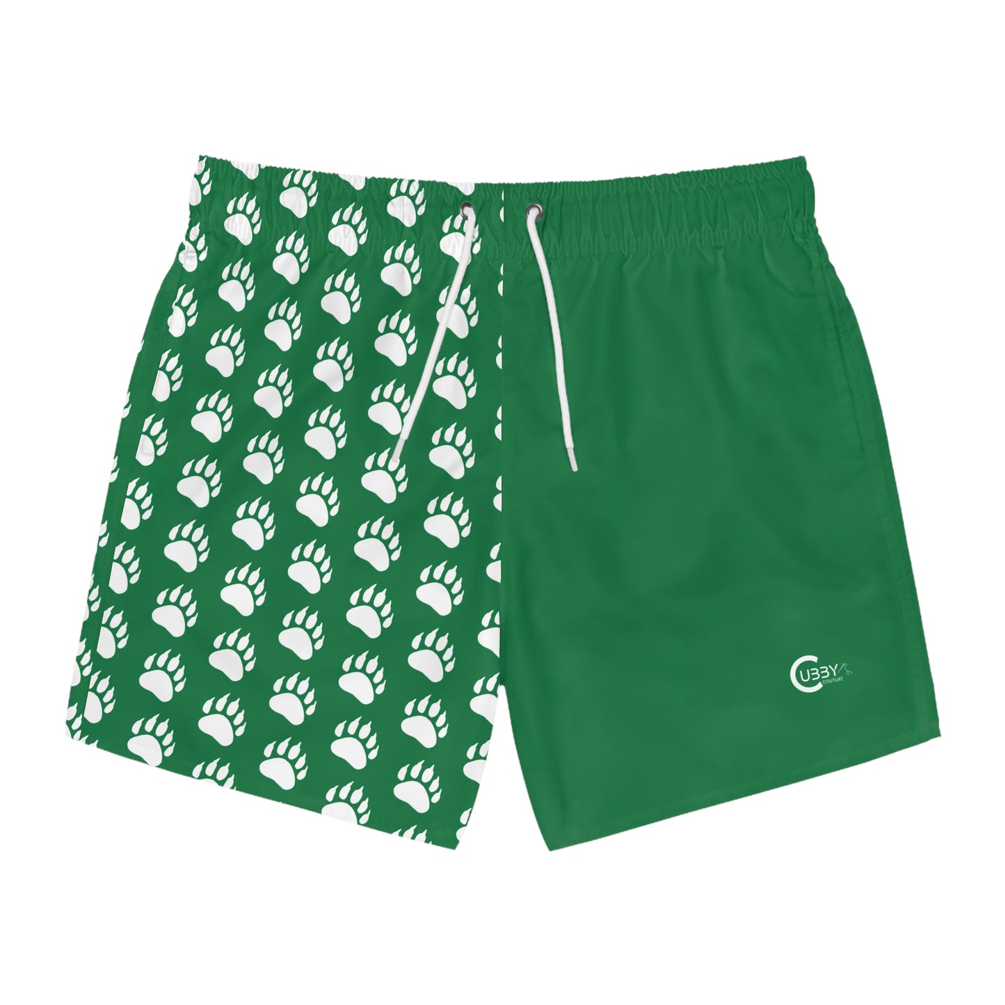 Paw Print Swim Trunks- Green