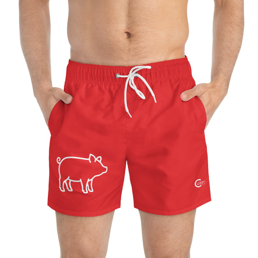 Pig Swim Trunks- Red
