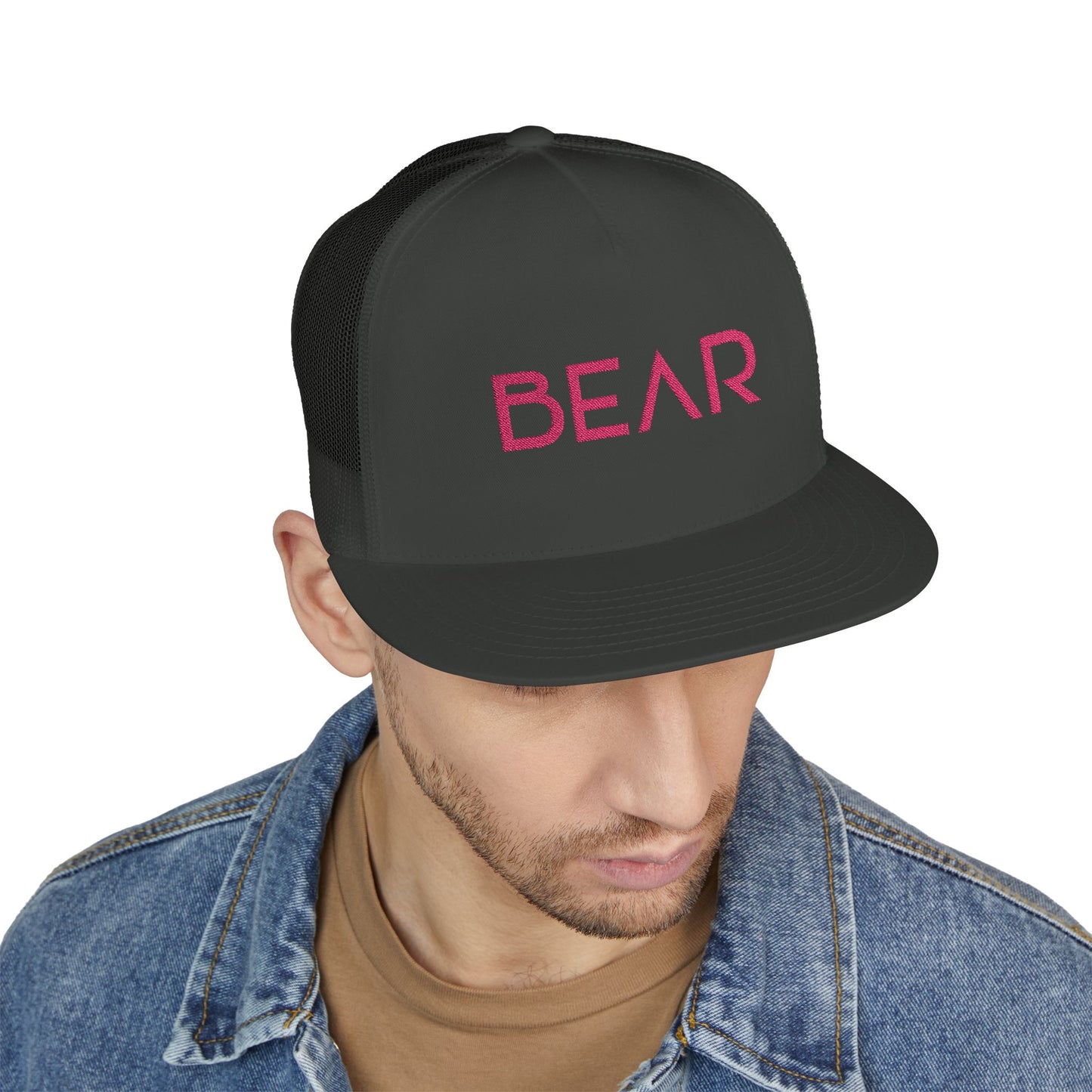 Pink Bear 5 Panel Trucker Cap