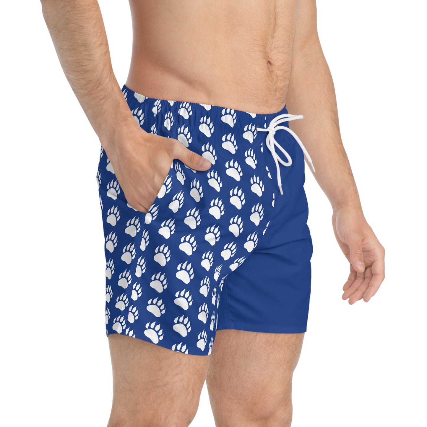 Paw Print Swim Trunks- Blue