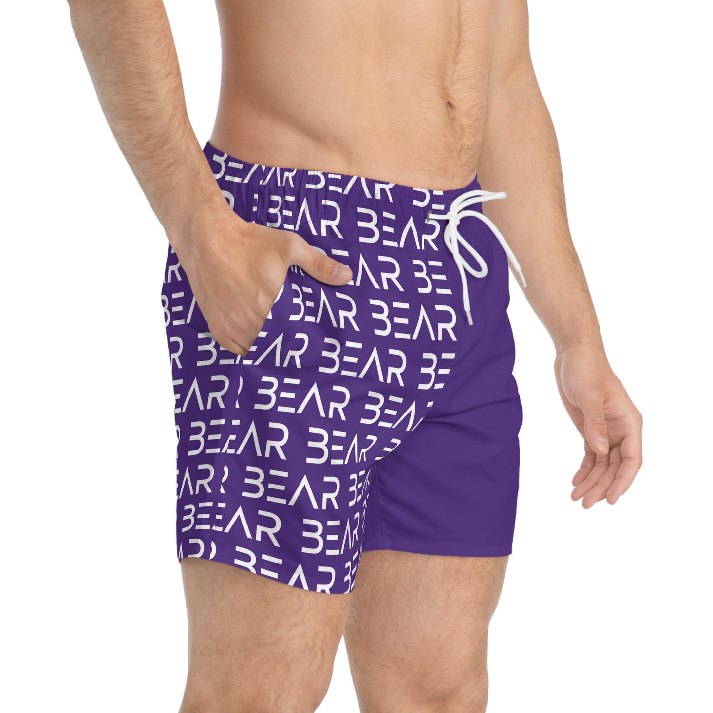 Modern Bear Swim Trunks- Purple