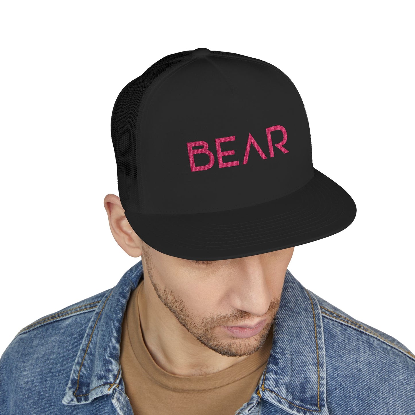 Pink Bear 5 Panel Trucker Cap