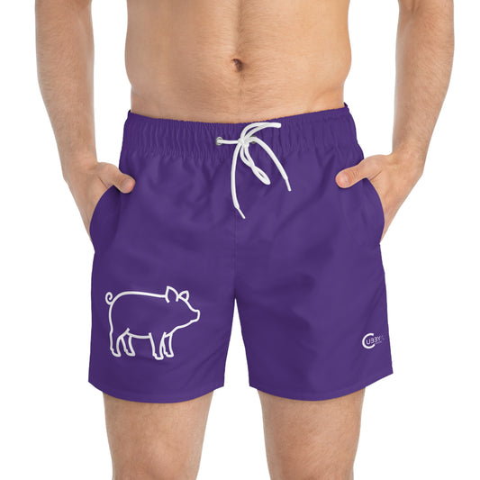 Pig Swim Trunks- Purple