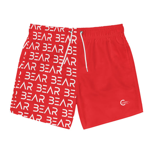 Modern Bear Swim Trunks- Red