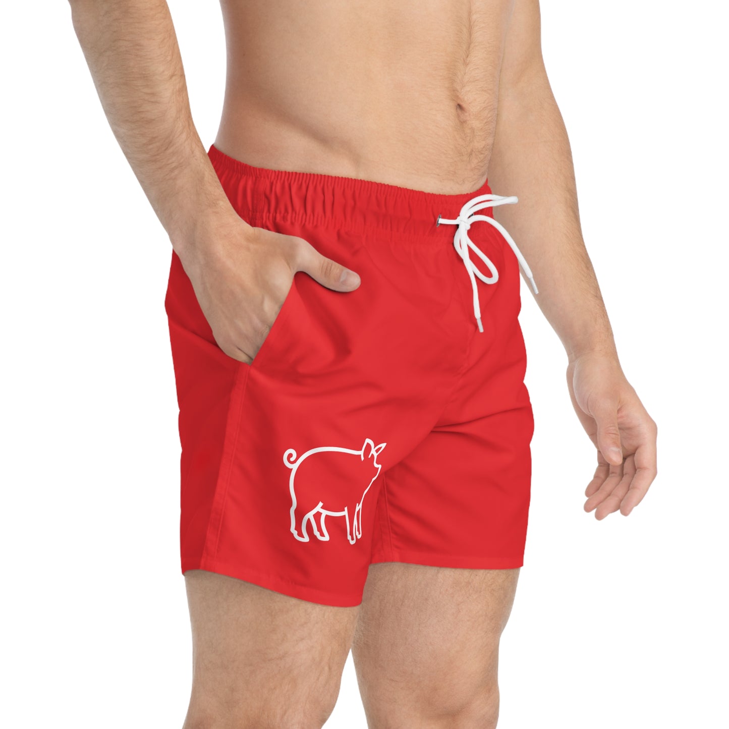 Pig Swim Trunks- Red
