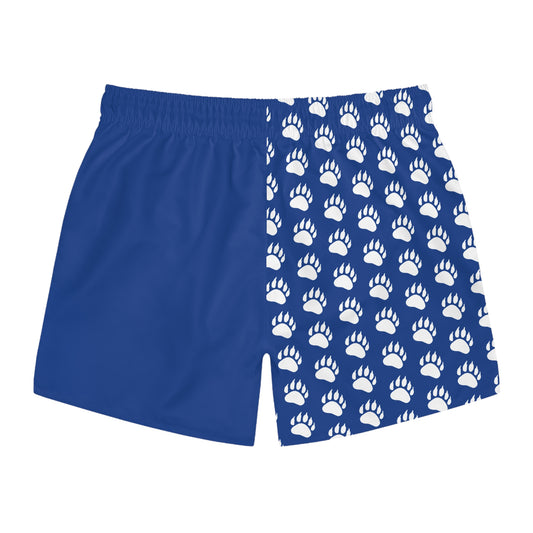Paw Print Swim Trunks- Blue