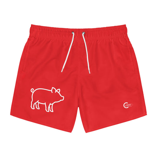Pig Swim Trunks- Red