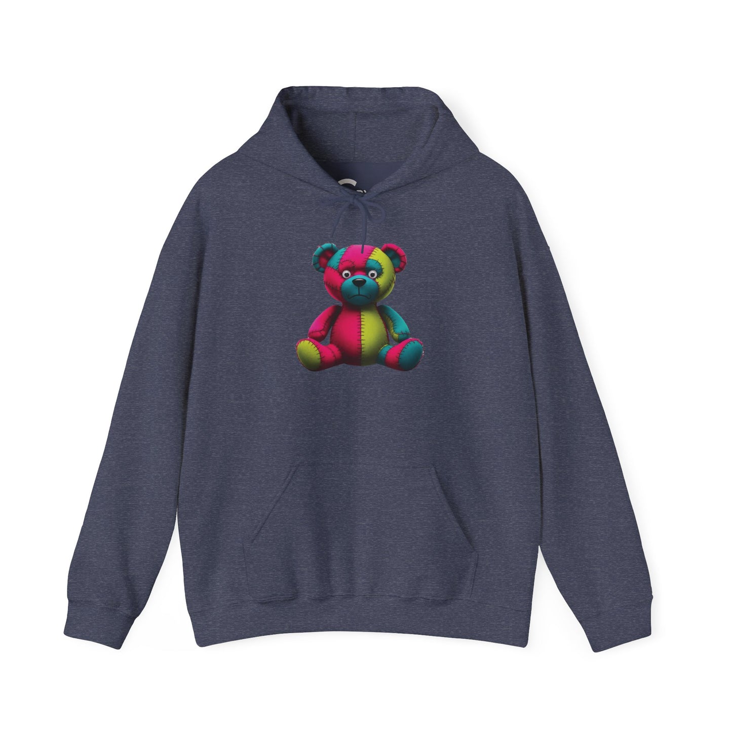 Patchwork Bear Hoodie- Cozy & Stylish Sweatshirt