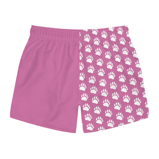 Paw Print Swim Trunks- Pink