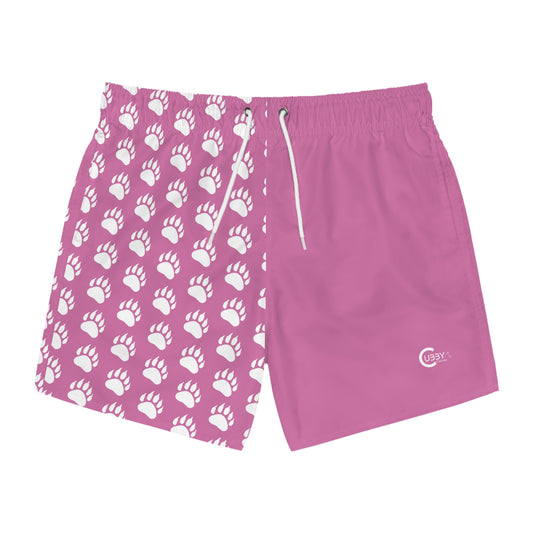 Paw Print Swim Trunks- Pink