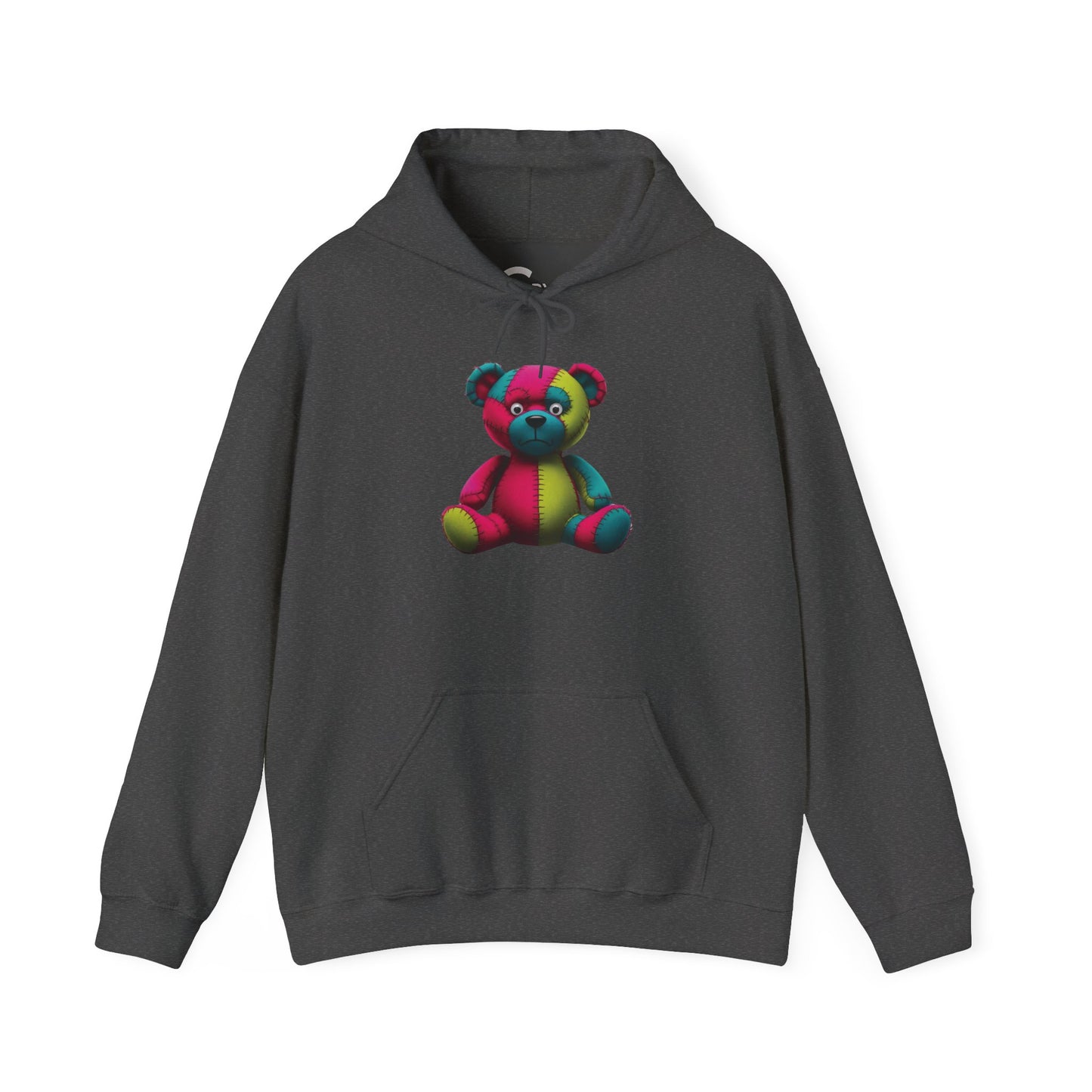 Patchwork Bear Hoodie- Cozy & Stylish Sweatshirt
