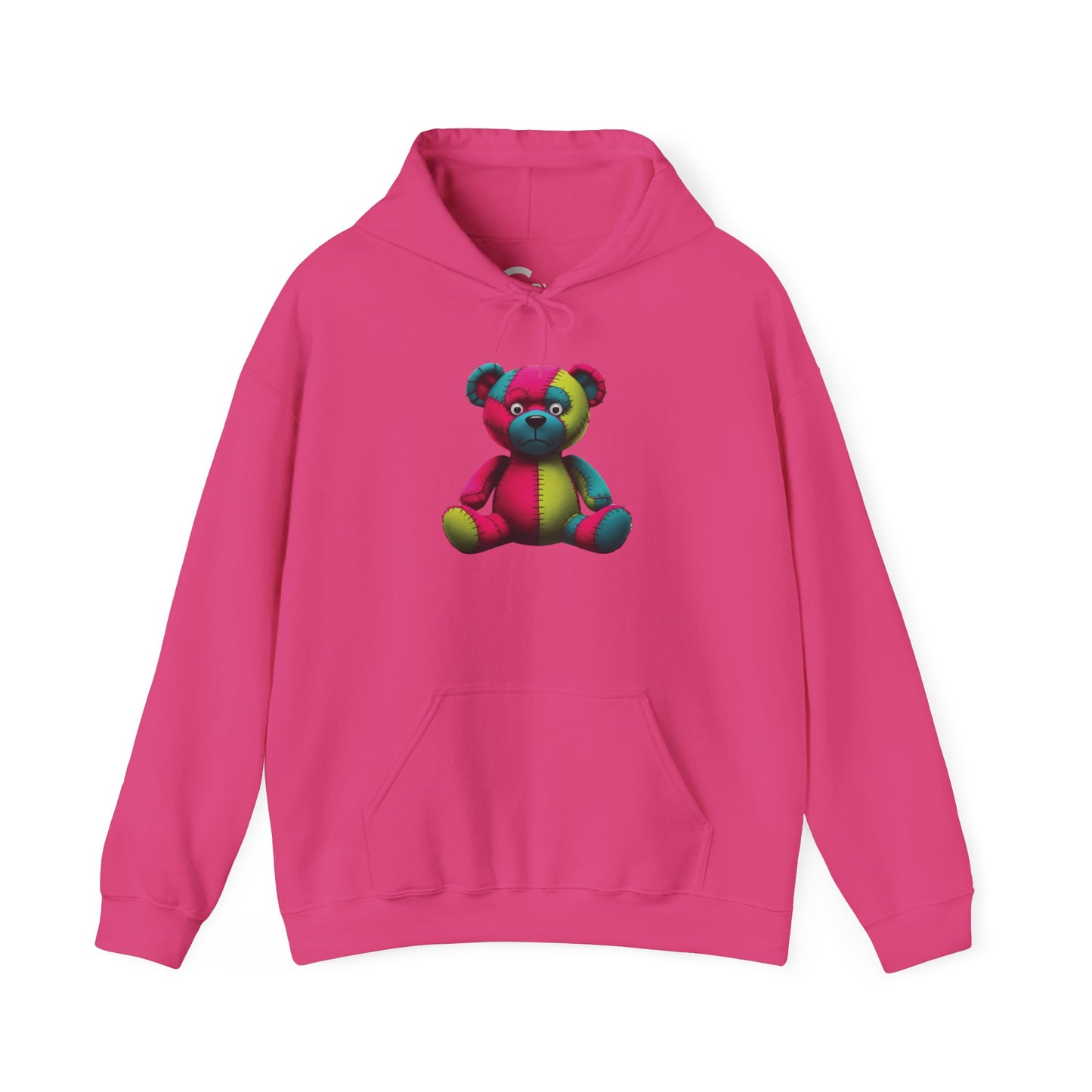 Patchwork Bear Hoodie- Cozy & Stylish Sweatshirt