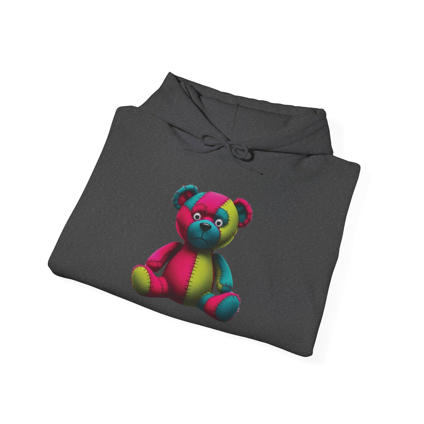 Patchwork Bear Hoodie- Cozy & Stylish Sweatshirt