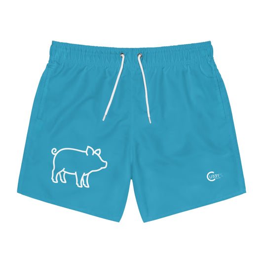 Pig Swim Trunks- Turquoise