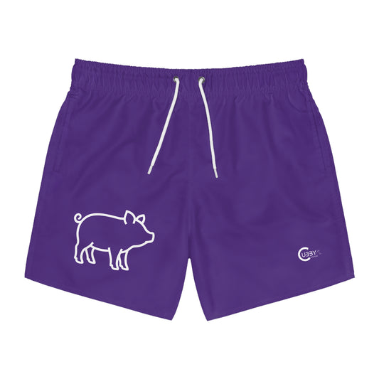 Pig Swim Trunks- Purple