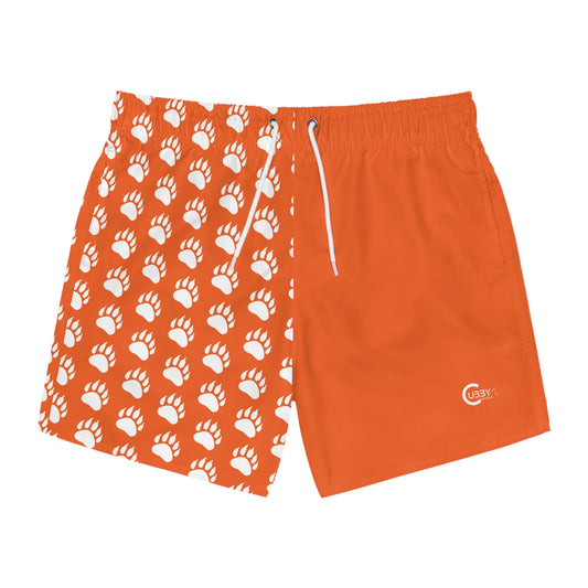 Paw Print Swim Trunks- Orange