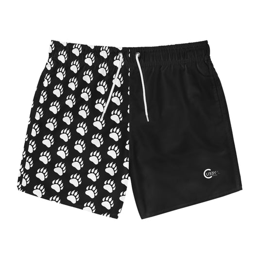 Paw Print Swim Trunks- Black
