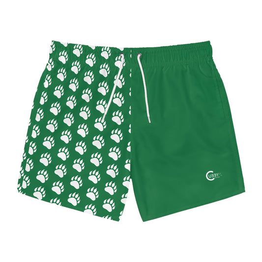 Paw Print Swim Trunks- Green