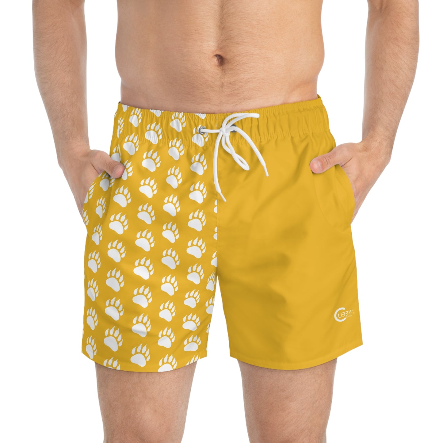 Paw Print Swim Trunks- Yellow
