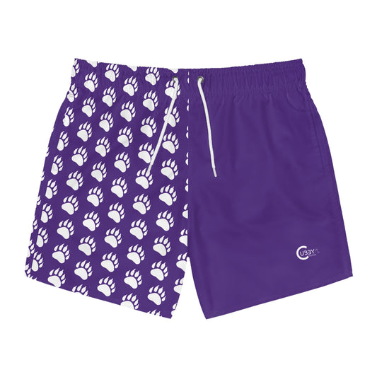 Paw Print Swim Trunks- Purple