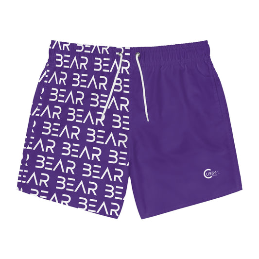 Modern Bear Swim Trunks- Purple