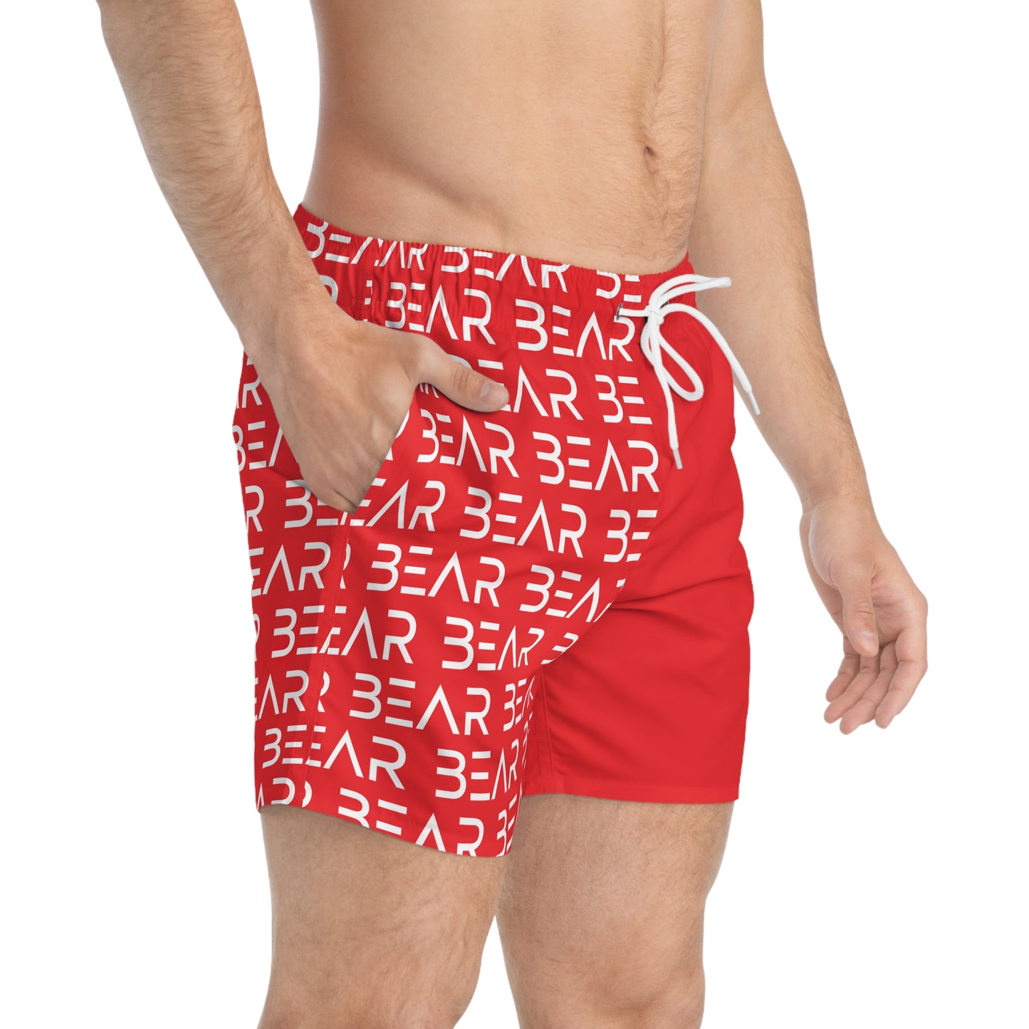 Modern Bear Swim Trunks- Red