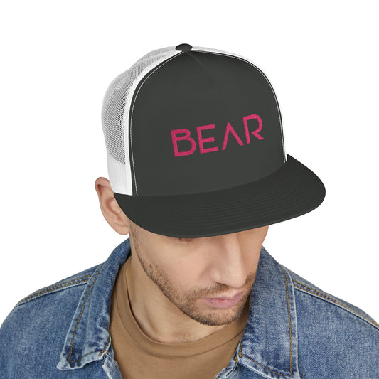 Pink Bear 5 Panel Trucker Cap
